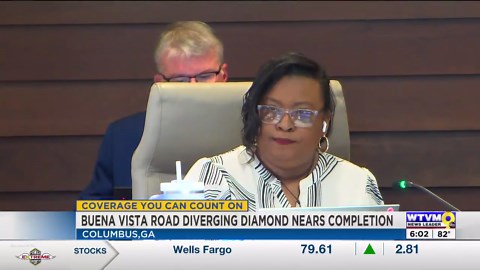 Buena Vista Road diverging diamond construction 77% complete, expected to finish in December