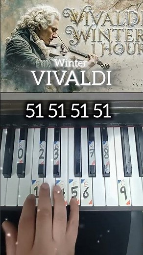 تعليم بيانو بسهولة بالأرقام 🎹🎶 Winter VIVALDI easy Tutorial #piano #tutorial #pianolessons #shorts
