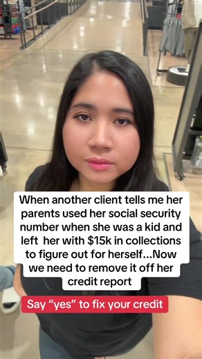 When another client tells me her parents used her social security number when she was a kid and left her with $15k in collections to figure out for herself...Now we need to remove it off her credit report #CreditRepair #fyp #foryoupage #viral
