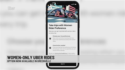 Uber launches 'women preference' rides in Greenville