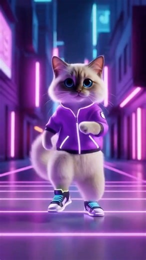 Cyber Cat’s Neon Dance Moves! 😻✨