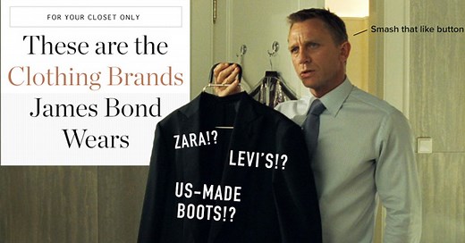 These are the Clothing Brands James Bond Wears: Levi's!? Zara!? US-Made Boots!?