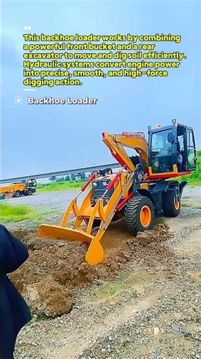 Powerful Backhoe Loader Digging in Action USA Onsite #ConstructionWork #HeavyEquipment #AmericanJobs