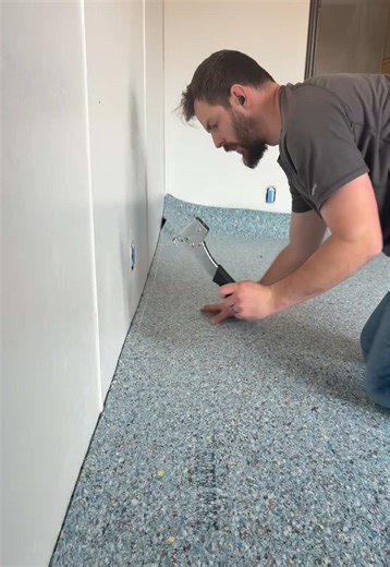 Carpet pad installation asmr. #carpet #flooringinstaller #carpetinstaller #floorcovering #contractor