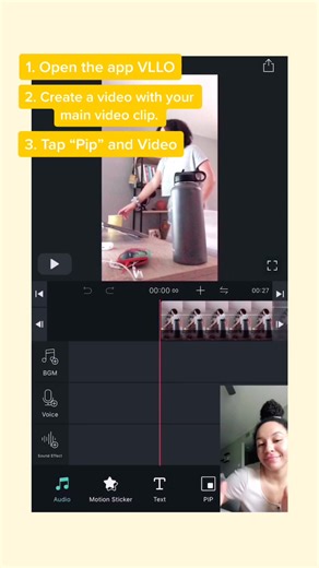 Video layering hack using VLLO #socialmediatips #instagramtips #tiktoktutorial #videotutorial #contentcreator #fyp