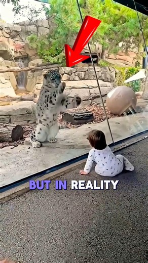 Snow Leopard 😳 It Looks Cute But It's a Silent Hunter! #animalfacts #cat