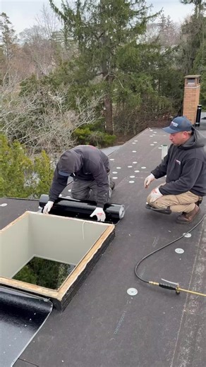 The most vulnerable parts of a roof are openings and transitions. That’s why this step has to be done carefully: the membrane is fitted, adjusted, and only then sealed. Details like this determine whether a roof lasts for years… or starts leaking next season. Why do you think leaks usually start around openings like this? #flatroof #roofinstallation #roofdetail #roofingcrew #roofersatwork #flatroofing #roofingprocess #roofrepair #commercialroofing #constructionlife