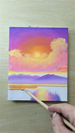 Easy Landscape Painting #howtopaint #painting #acrylicpainting #paintingtutorial #landscapepainting