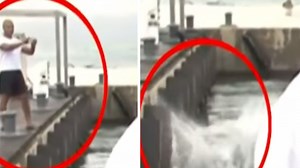 Epic 'selfie' fail caught on live TV