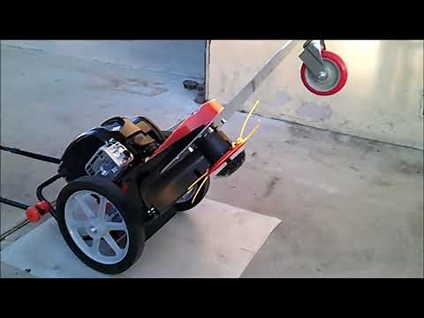 Yard Force YF22 HWT walk behind string trimmer transform into a three wheeler