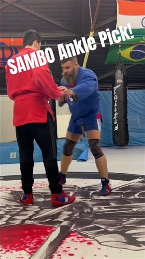 Simple SAMBO takedown for defensive opponents