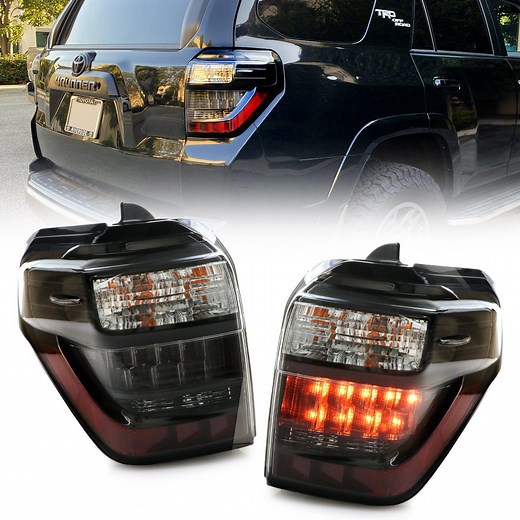 2010-2024 Toyota 4Runner All Black Out Housing Clear Lens Facelift 2014+ TRD Style LED Tail Lights