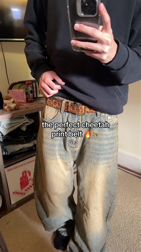 Stylish Cheetah Print Belt for Men's Fashion