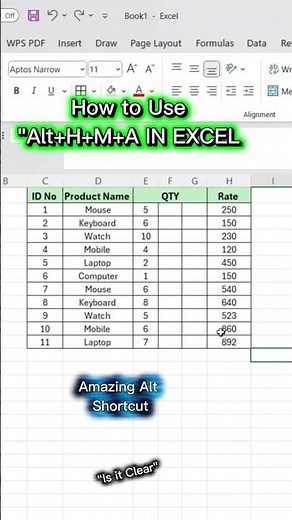 Alt + H + M + A in Excel | Merge Cells Shortcut 🔥 #Excel #ExcelShortcuts #AltShortcuts #MergeCells