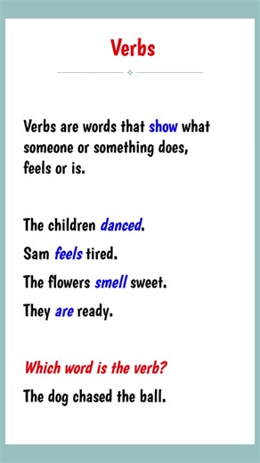 What Is a Verb? | English Grammar #shorts