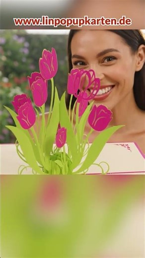 🌷 3D Pop-Up Osterkarte – Tulpen & Wunschbaum | Das perfekte Ostergeschenk | LINPopUp