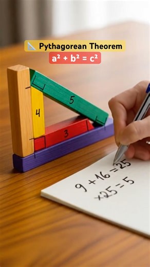 📐 Pythagorean Theorem (a² + b² = c²) – Formula works only for right-angled triangles (90° angle)!