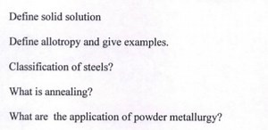 Define solid solutionDefine allotropy and give examples.Class... | Filo