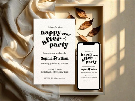 Electronic Wedding Reception Invitation Template Wedding Modern Reception Evite Canva Digital Reception Invite Template Wedding Announcement - Etsy