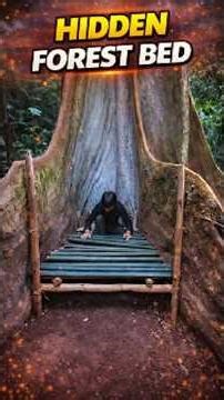 Hidden Forest Home Built Inside a Giant Tree Root Using Only Bamboo