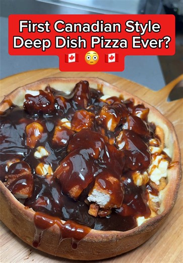 Canadian Poutine Deep-Dish Pizza Recipe: Fries, Curds & Gravy