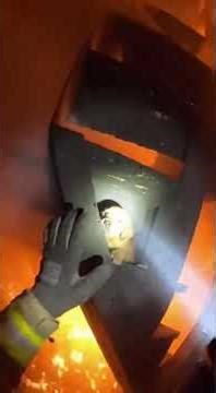 Puppy Trapped Under Stairs! Fire Everywhere😱🔥#FirefighterRescue#PuppyRescue#AnimalR escue#shorts