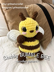 Chubby BUMBLE BEE | Pattern PDF - Instant Download | Beginner Friendly | Chunky Plush Yarn | Personalised Gift Ideas | - Etsy