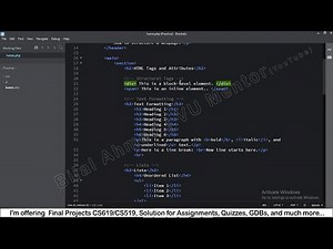 Module 1 (HTML) - Part 1/2 Final Project CS619 Viva Preparations CS619 Prototype Viva and Final Viva