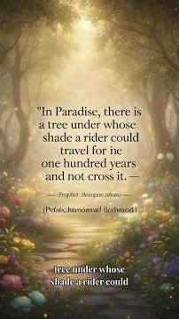 "The Tree So Big You Can't Cross It in 100 Years 😱 (Paradise Description)" #hadith #islamicreminder