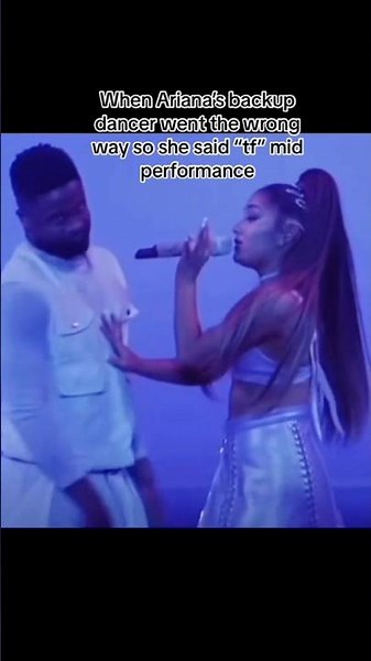 Remember when Ariana Grande's backup dancer went wrong way so she said 'TF' mid performance 😭