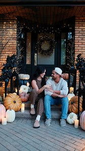 91K views · 34 reactions | Our Halloween front porch is complete everything we used is from @potterybarn, except the doormat I DIY’d a couple years ago. They are our absolute FAVORITE place to get seasonal decor from, for inside the house too! This is phase two of ‘get our house ready for trick-or-treaters’.. so stay tuned! What else should we do?! #PotteryBarnPartner #halloween #frontporch #halloweendecor | Newbuild Newlyweds | Facebook