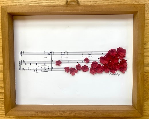 Hadestown "wait for Me" Framed Sheet Music With Handmade Paper Flowers - Etsy