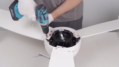 YUHAO Modern 48 in. Smart Indoor Matte Black Downrod Standard Ceiling Fan with Integrated LED, Work with Alex and Tuya App YHDC1010BK48