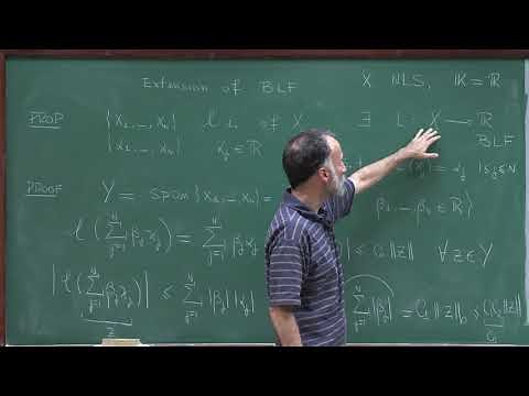 Doctorate program: Functional Analysis - Lecture 13: Extension of bounded linear functionals...
