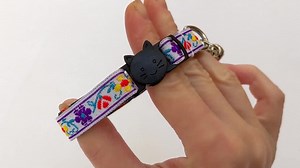 Embroidered Floral Cat Collar | Purple, Orange, Yellow on White | Flower Breakaway Collar | Adjustable Collar With Bell | Multiple Sizes - Etsy Australia