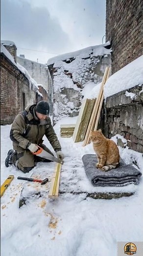 He Built Cozy Snow Shelter for One Injured Stray Cat | Amazing DIY Cat House Transformation
