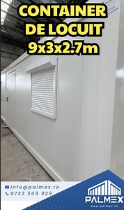 Container de Locuit 9mx3mx2.7m, format din 2 camere si baie cu cabina de Dus si WC. Lista de preturi: https://www.palmex.ro/containere/containere-locuit Comenzi la: 0723 569 929 / info@palmex.ro | Palmex Container