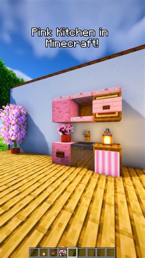 Pink Kitchen in Minecraft! 🌸 #Shorts