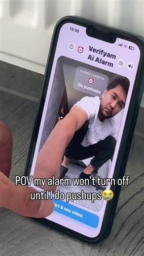 my alarm wont turn off until i do the pushups😭verifyam alarm app is the best