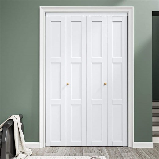 Check The Home Depot's Q&A Before Buying: ARK DESIGN 48 in. x 78 in. 3-Lite Solid Core Panel White Primed Composite MDF Interior Close Bi-Fold Door with Hardware Kit