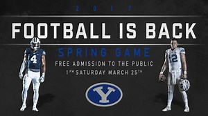 SPRING GAME 🗓 Saturday March 25th ⌚ 1pm MST 📍 LaVell Edwards Stadium 🎟 FREE admission #BYUFOOTBALL #GoCougs | BYU Football