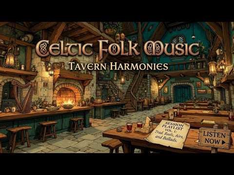 Cozy Irish Pub Music | Celtic Folk Melodies & Fire Ambience