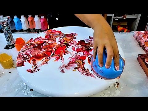Easy BALLOON Technique to Make Unique Abstract Art ~ Fall Inspired Colors ~ Acrylic Pouring
