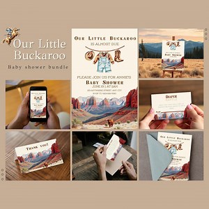 Western Cowboy Baby Shower Bundle | Editable Templates Boy Rodeo Invitation | Rustic Baby Shower Decor | Cowboy Theme Baby Shower Invite - Etsy Australia