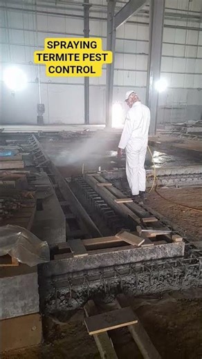 Termite pest control application in grid floor slab surfaces#buildingconstruction #pestcontrol