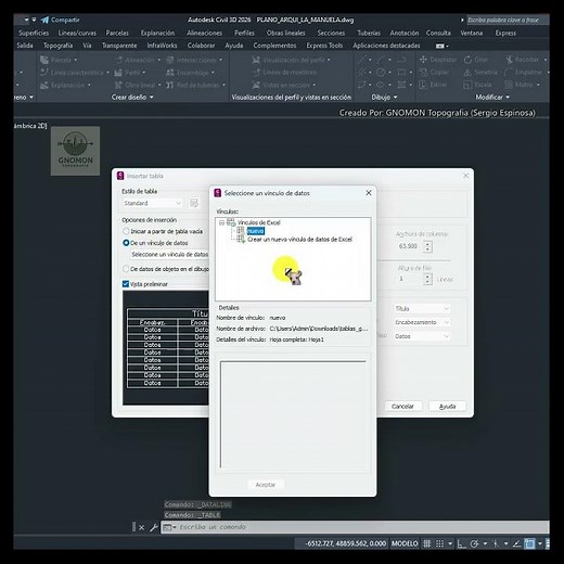 DATALINK and TABLE commands in AutoCAD | Link Excel to the drawing