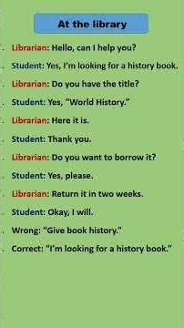 At the Library - Mini Dialogues