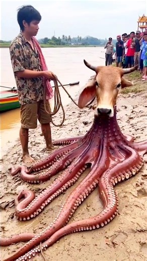 Is This Real?! Cow Turns Into Octopus 😱🐙