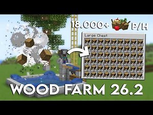 BEST MINECRAFT AUTOMATIC WOOD FARM 26.2 TUTORIAL - All Wood Types