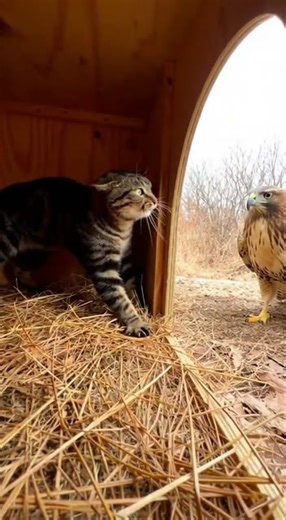 Incredible! Watch Mother Cat's Fierce Fight with Predatory Hawk